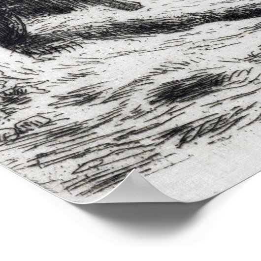 Jean-François Millet Man mit einem Rollkarren Poster (Ecke)