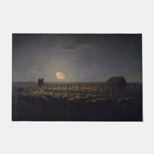 Jean-Francois Millet - Schafhürde, Mondlicht 1860 Fußmatte