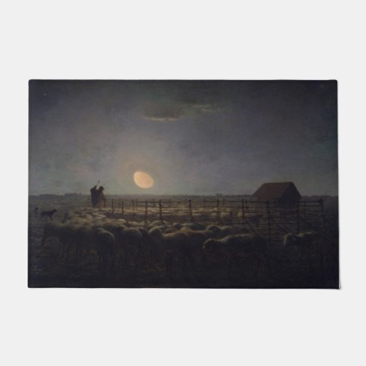 Jean-Francois Millet - Sheepfold, Mondlicht 1860 Fußmatte (Vorderseite)