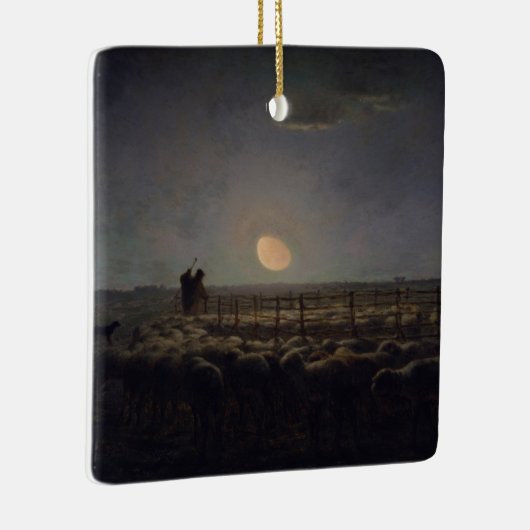Jean-Francois Millet - Sheepfold, Mondlicht 1860 Keramikornament (Rechts)