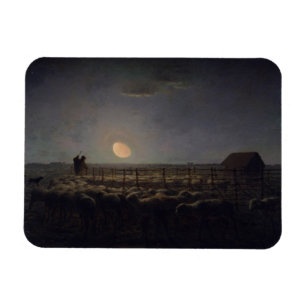 Jean-Francois Millet - Sheepfold, Mondlicht 1860 Magnet