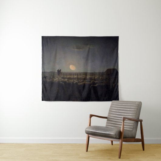 Jean-Francois Millet - Sheepfold, Mondlicht 1860 Wandteppich (Beispiel (Horizontal))