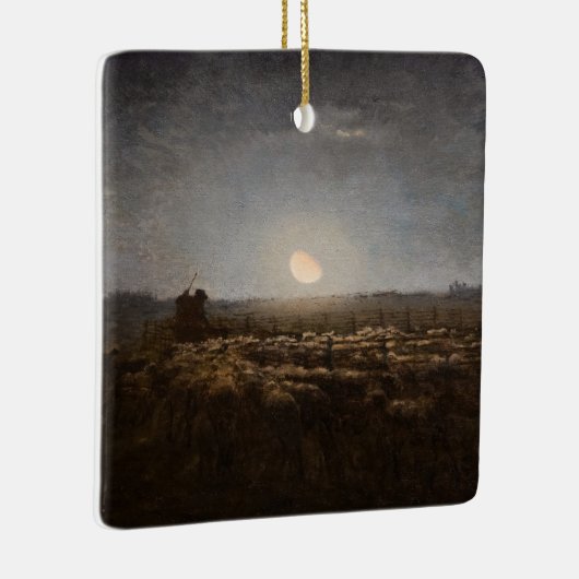 Jean-Francois Millet - Sheepfold, Mondlicht 1872 Keramikornament (Rechts)