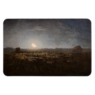 Jean-Francois Millet - Sheepfold, Mondlicht 1872 Magnet