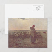 Jean-Francois Millet-Shepherdess Postkarte (Vorne/Hinten)