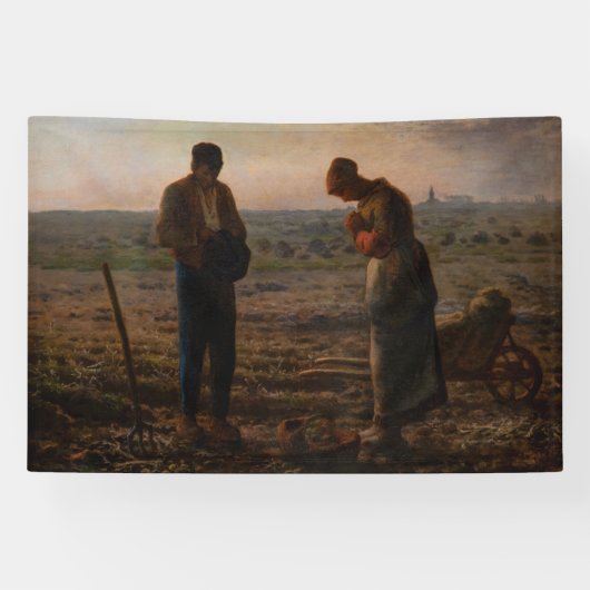 Jean-Francois Millet - The Angelus Banner (Horizontal)