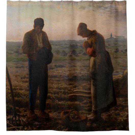 Jean-Francois Millet - The Angelus Duschvorhang (Vorderseite)