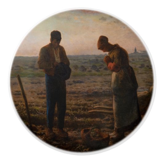 Jean-Francois Millet - The Angelus Keramikknauf (Vorderseite)