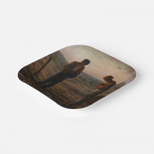 Jean-Francois Millet - The Angelus Pappteller (Gewinkelt)