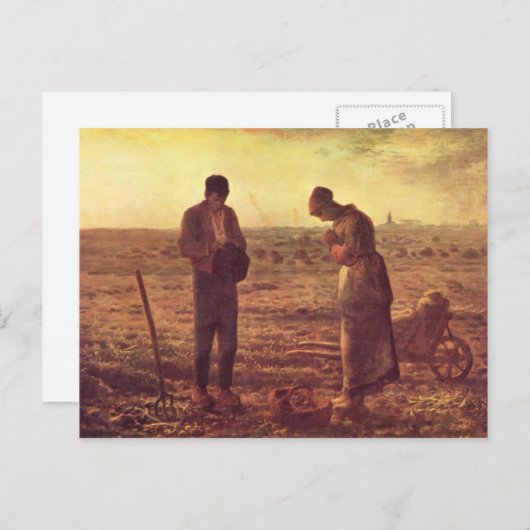 Jean-Francois Millet - The Angelus Postkarte (Vorne/Hinten)