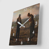 Jean-Francois Millet - The Angelus Quadratische Wanduhr (Winkel)