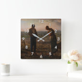 Jean-Francois Millet - The Angelus Quadratische Wanduhr (Zuhause)