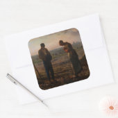 Jean-Francois Millet - The Angelus Quadratischer Aufkleber (Umschlag)