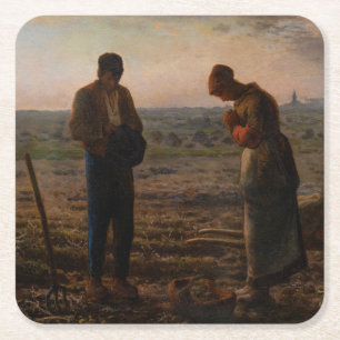 Jean-Francois Millet - The Angelus Rechteckiger Pappuntersetzer