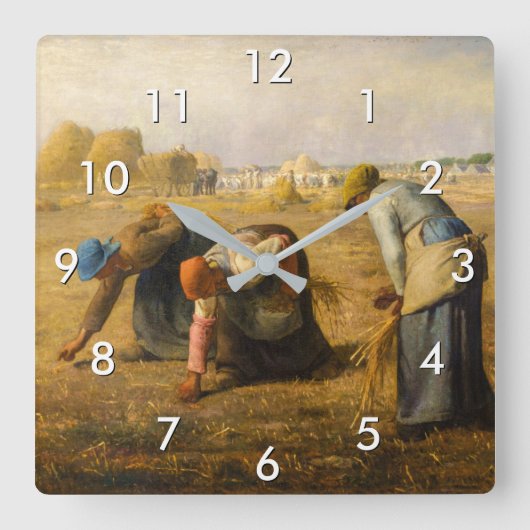 Jean-Francois Millet - The Gleaners Quadratische Wanduhr (Vorderseite)