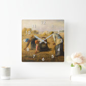 Jean-Francois Millet - The Gleaners Quadratische Wanduhr (Zuhause)