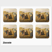 Jean-Francois Millet - The Gleaners Quadratischer Aufkleber (Blatt)