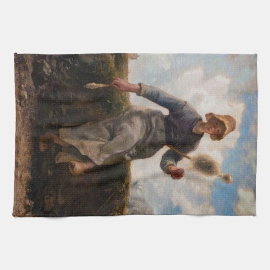 Jean-Francois Millet - The Spinner Girl Geschirrtuch (Horizontal)