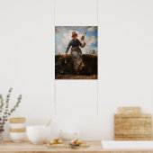 Jean-Francois Millet - The Spinner Girl Poster (Küche)