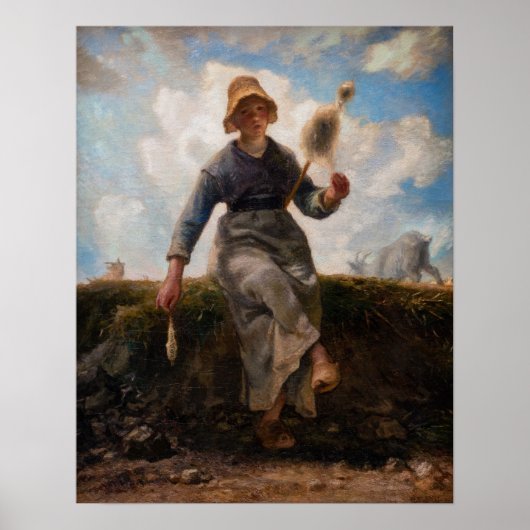 Jean-Francois Millet - The Spinner Girl Poster (Vorne)