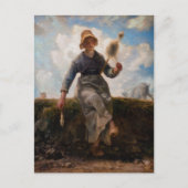 Jean-Francois Millet - The Spinner Girl Postkarte (Vorderseite)