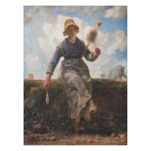 Jean-Francois Millet - The Spinner Girl Tischdecke (Vorderseite)