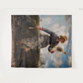 Jean-Francois Millet - The Spinner Girl Wandteppich (Vorderseite (Horizontal))