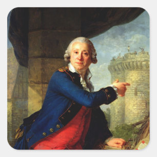 Jean-Henri Chevalier de Latude, 1789 Quadratischer Aufkleber