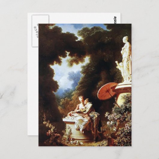 Jean-Honore Fragonard - Das Geständnis der Liebe Postkarte (Vorne/Hinten)
