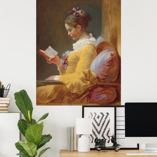 Jean-Honoré Fragonard - Ein junges Mädchen lesen Poster (Heimbüro)