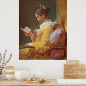 Jean-Honoré Fragonard - Ein junges Mädchen lesen Poster (Küche)