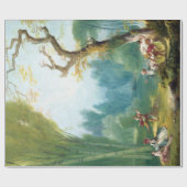 Jean-Honoré Fragonard ein Spiel des Pferds und des Geschenkpapier (Flach)