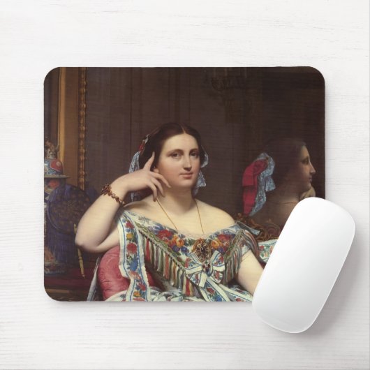 Jean ingres- Porträt von Madame Moitessier Sitting Mousepad (Mit Mouse)