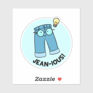 Jean-ious Denim Pants Pun Die-Cut Sticker