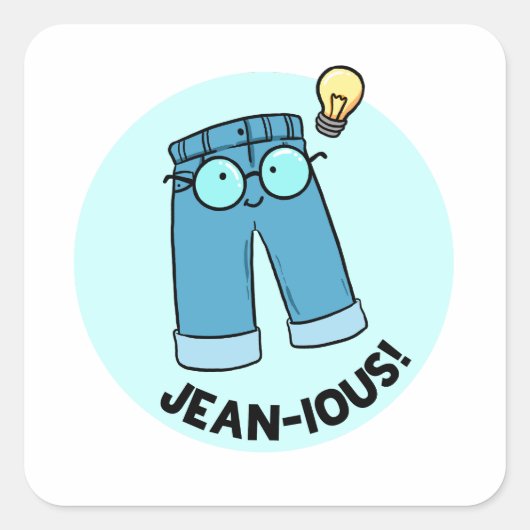Jean-ious Denim Pants Pun Sticker (Vorderseite)