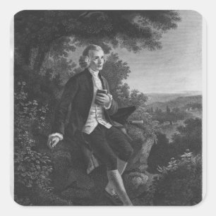 Jean-Jacques Rousseau komponiert "Emile" Quadratischer Aufkleber