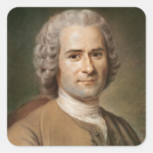 Jean-Jacques Rousseau nach 1753 Quadratischer Aufkleber