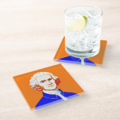 Jean-Jacques Rousseau Portrait - Illustration Glasuntersetzer (Schrägansicht)