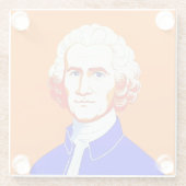 Jean-Jacques Rousseau Portrait - Illustration Glasuntersetzer (Rückseite)