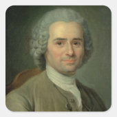 Jean-Jacques Rousseau Quadratischer Aufkleber (Vorderseite)