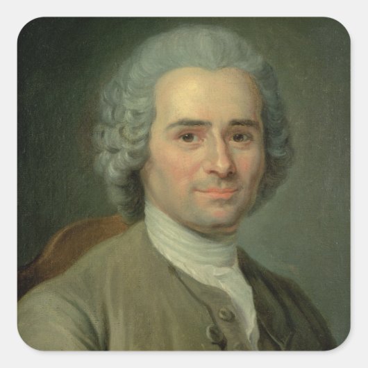 Jean-Jacques Rousseau Quadratischer Aufkleber (Vorderseite)