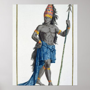 Jean, König des Kongos, graviert von Pierre Duflos Poster