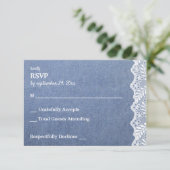 Jean & Lace no Meal RSVP Karte (Stehend Vorderseite)