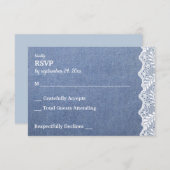Jean & Lace no Meal RSVP Karte (Vorne/Hinten)