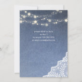 Jean Lace & String Lights Graduation Party Einladung (Rückseite)