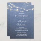 Jean, Lace & String Lights Probe Dinner Einladung (Vorne/Hinten)