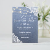 Jean Lace & String Lights Save The Date (Stehend Vorderseite)
