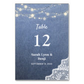 Jean, Lace, String Lights Tischnummer (Rückseite)