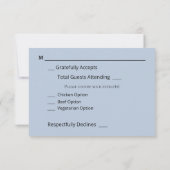 Jean Lace & String Lights Wedding w/Meal RSVP Karte (Rückseite)