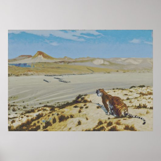 Jean-Léon Gérôme - Tiger über die Uhr (modifiziert Poster (Vorne)